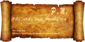 Pöstényi Medárd névjegykártya